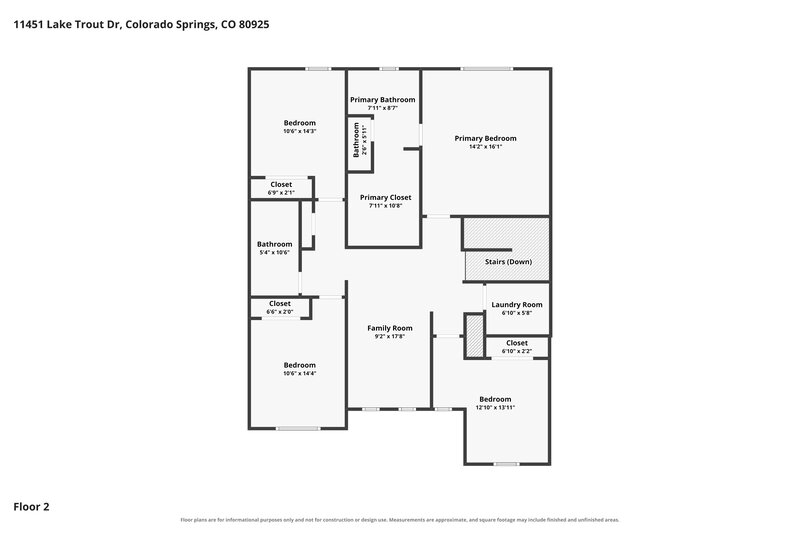 2,570/Mo, 11451 Lake Trout Dr Colorado Springs, CO 80925 Floor Plan View 2