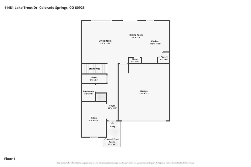 2,625/Mo, 11481 Lake Trout Dr Colorado Springs, CO 80925 Floor Plan View