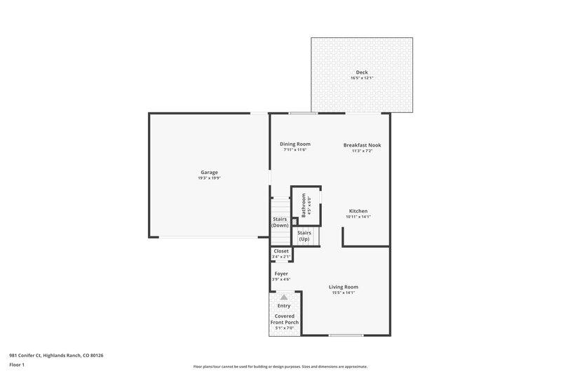 3,175/Mo, 981 Conifer Ct Highlands Ranch, CO 80126 Floor Plan View