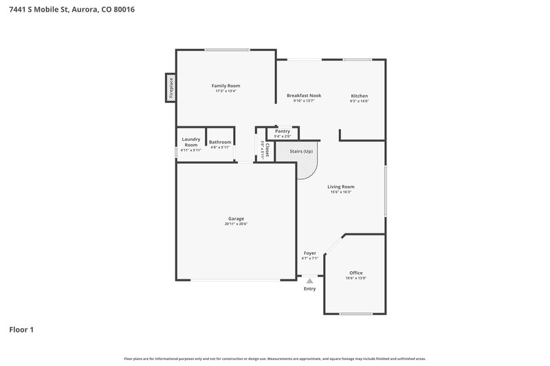 3,330/Mo, 7441 S Mobile St Aurora, CO 80016 Floor Plan View