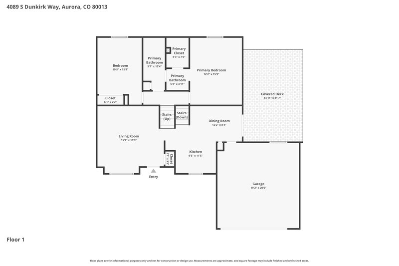 2,770/Mo, 4089 S Dunkirk Way Aurora, CO 80013 Floor Plan View 2