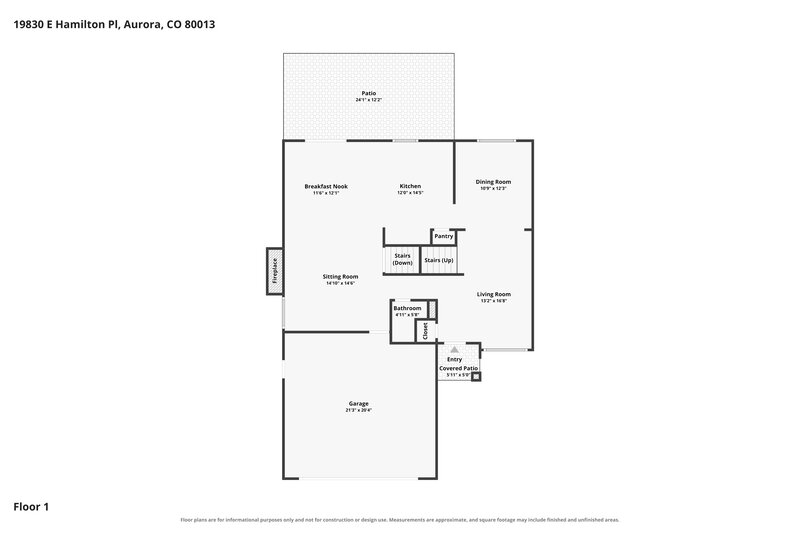 3,125/Mo, 19830 E Hamilton Pl Aurora, CO 80013 Floorplan View 2