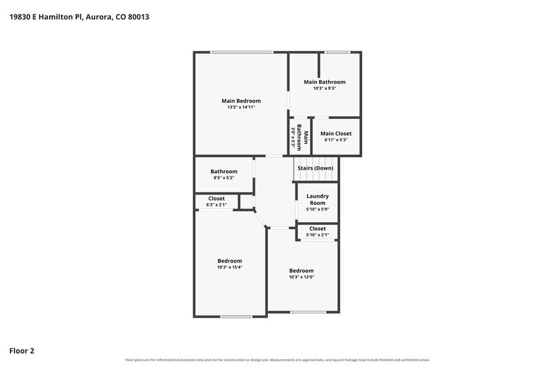 3,125/Mo, 19830 E Hamilton Pl Aurora, CO 80013 Floorplan View 3
