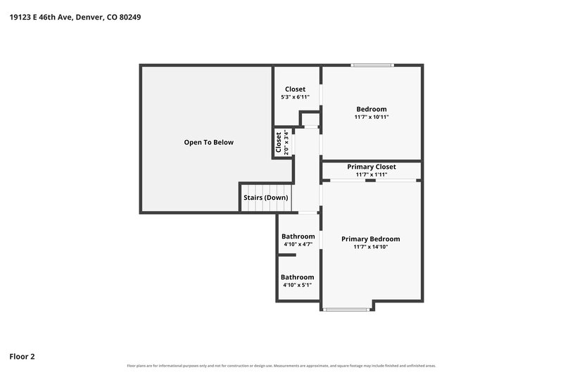2,630/Mo, 19123 E 46th Ave Denver, CO 80249 Floor Plan View 2