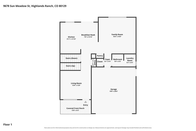 3,055/Mo, 9678 Sun Meadow St Highlands Ranch, CO 80129 Floor Plan View