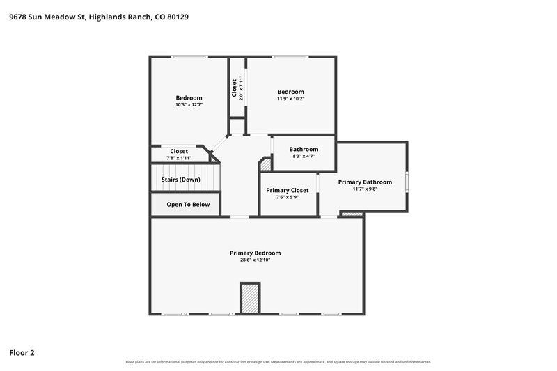 3,055/Mo, 9678 Sun Meadow St Highlands Ranch, CO 80129 Floor Plan View 2