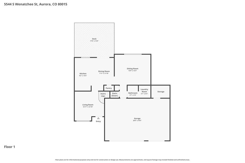 3,285/Mo, 5544 S Wenatchee St Aurora, CO 80015 Floor Plan View