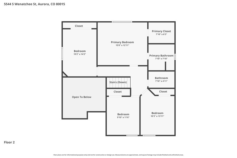 3,285/Mo, 5544 S Wenatchee St Aurora, CO 80015 Floor Plan View 2