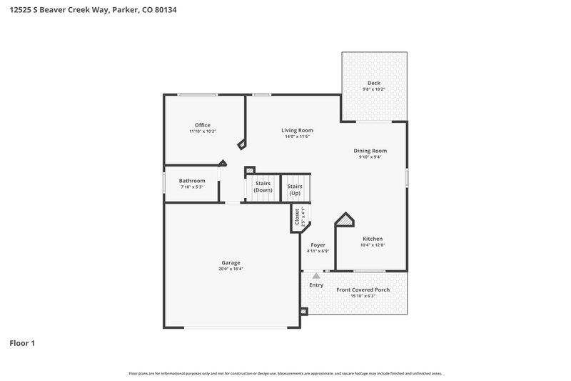 3,180/Mo, 12525 S Beaver Creek Way Parker, CO 80134 Floor Plan View 2