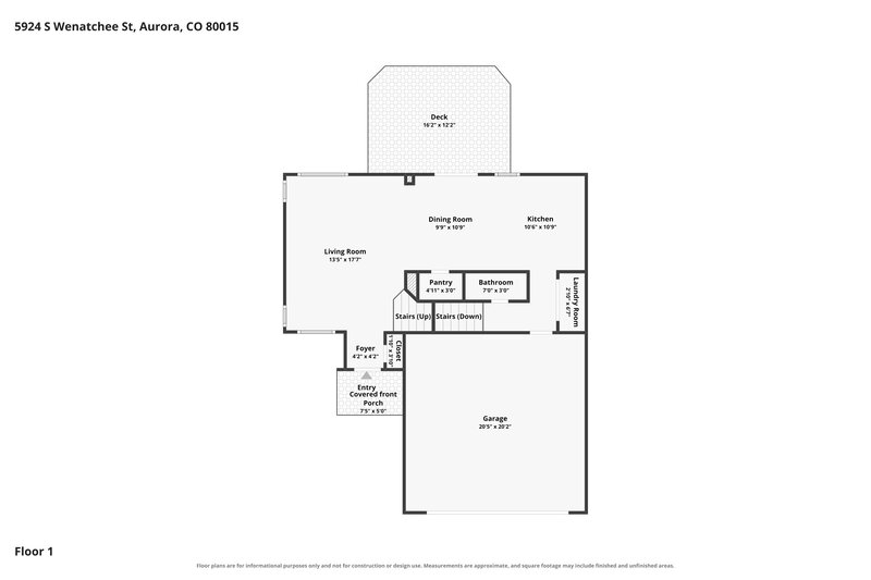 2,870/Mo, 5924 S Wenatchee St Aurora, CO 80015 Floor Plan View