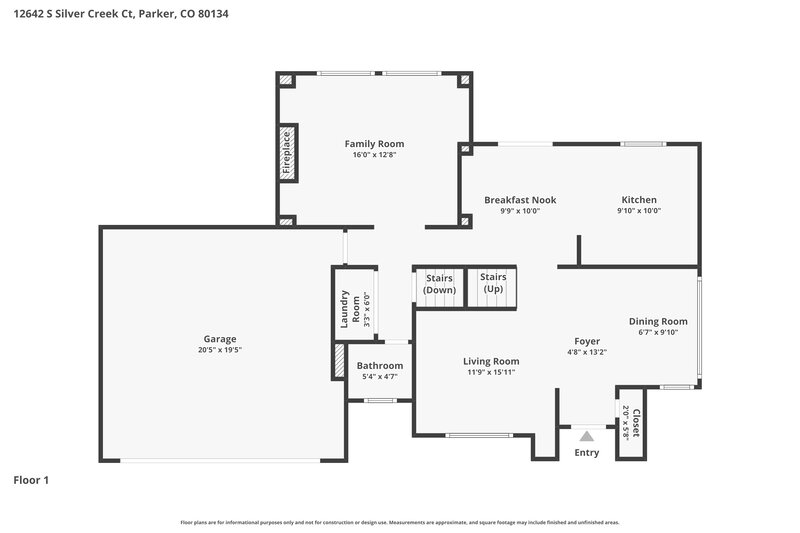 3,190/Mo, 12642 S Silver Creek Court Parker, CO 80134 Floor Plan View 2