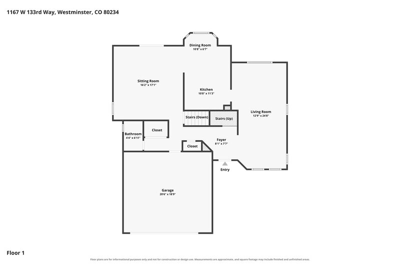 3,180/Mo, 1167 W 133rd Way Westminster, CO 80234 Floor Plan View