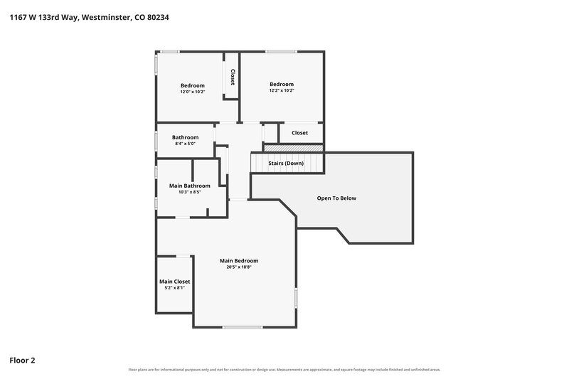 3,180/Mo, 1167 W 133rd Way Westminster, CO 80234 Floor Plan View 2