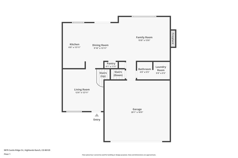3,300/Mo, 9879 Castle Ridge Cir Highlands Ranch, CO 80129 Floor Plan View