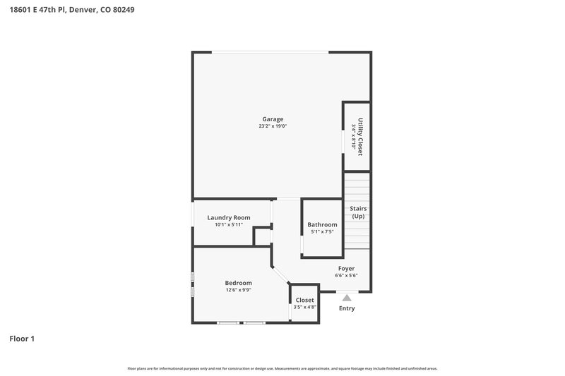 3,000/Mo, 18601 E. 47th Place Denver, CO 80249 Floor Plan View