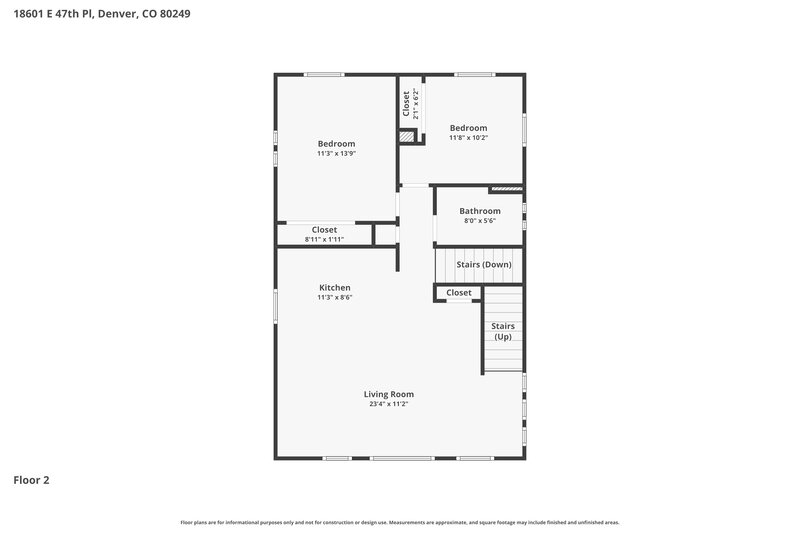 3,000/Mo, 18601 E. 47th Place Denver, CO 80249 Floor Plan View 2