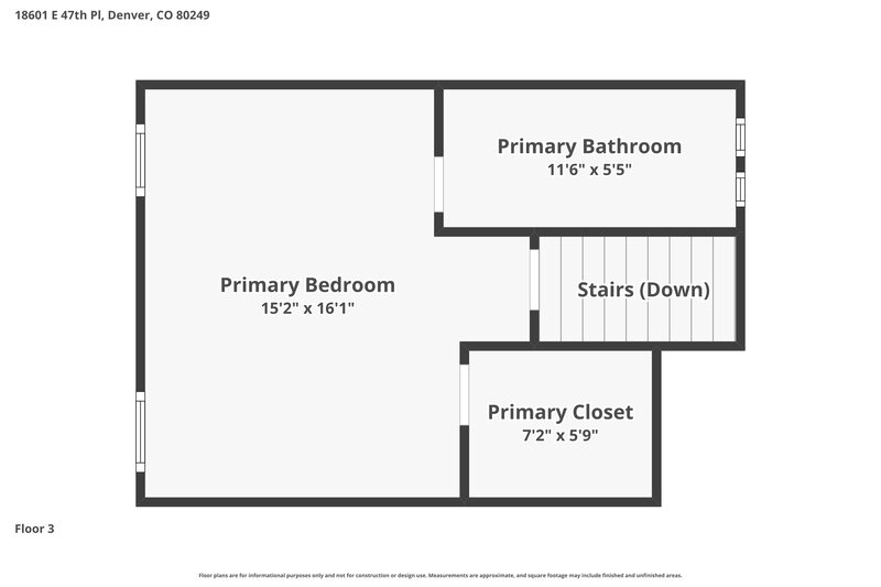 3,000/Mo, 18601 E. 47th Place Denver, CO 80249 Floor Plan View 3