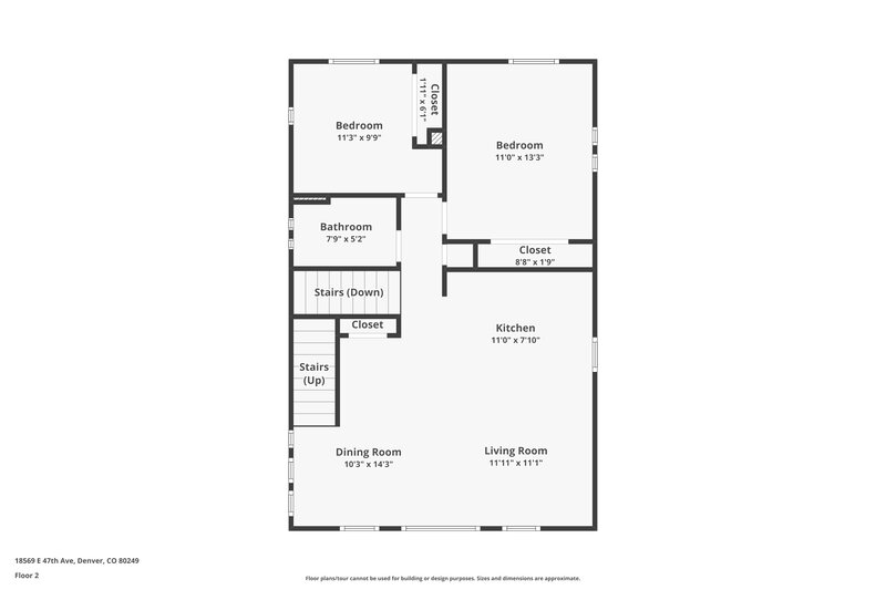 2,875/Mo, 18569 E. 47th Avenue Denver, CO 80249 Floor Plan View 2