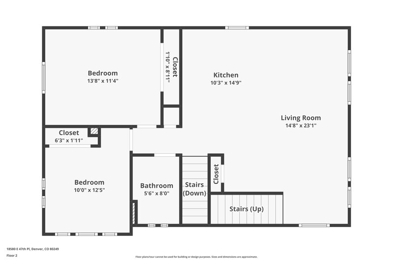 2,750/Mo, 18580 E. 47th Place Denver, CO 80249 Floor Plan View