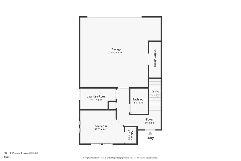 2,600/Mo, 18561 E. 47th Avenue Denver, CO 80249 Floor Plan View