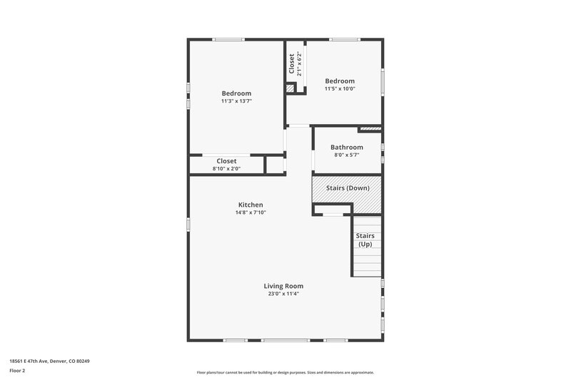2,600/Mo, 18561 E. 47th Avenue Denver, CO 80249 Floor Plan View 2