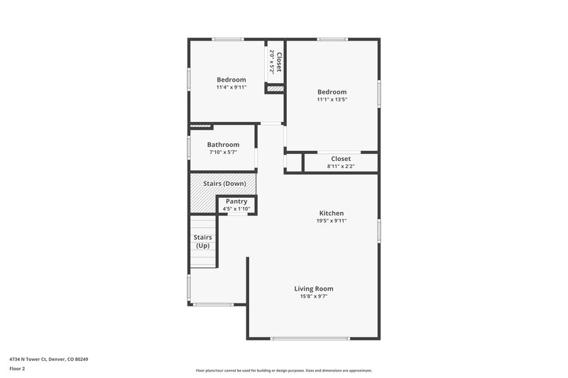 2,795/Mo, 4734 N. Tower Court Denver, CO 80249 Floor Plan View 2
