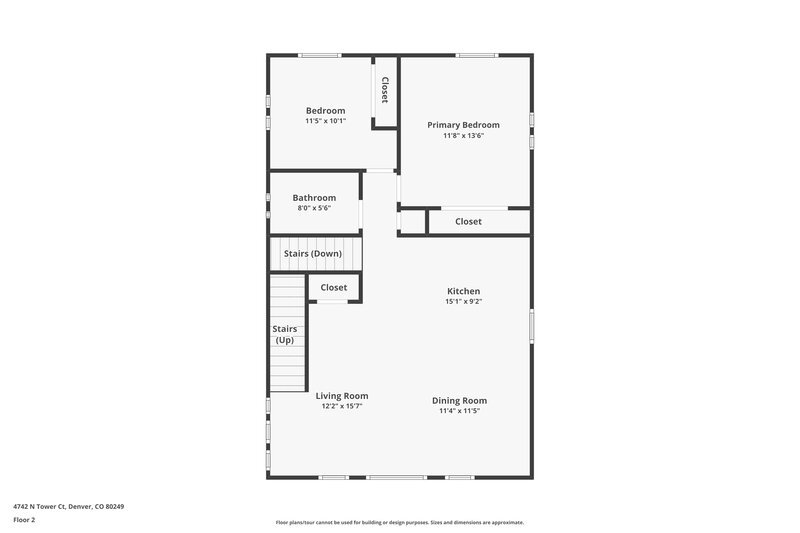 3,495/Mo, 4742 N. Tower Court Denver, CO 80249 Floorplan View 2