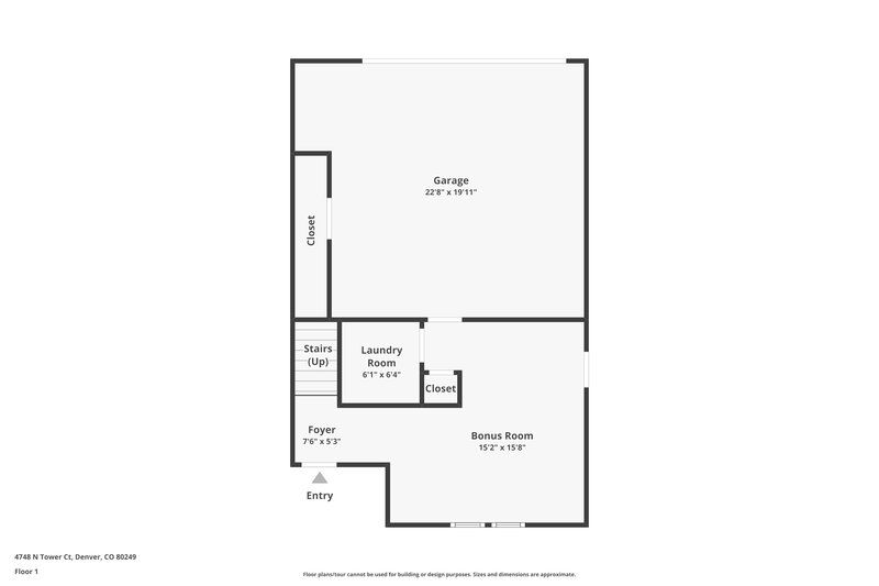 2,580/Mo, 4748 N. Tower Court Denver, CO 80249 Floor Plan View