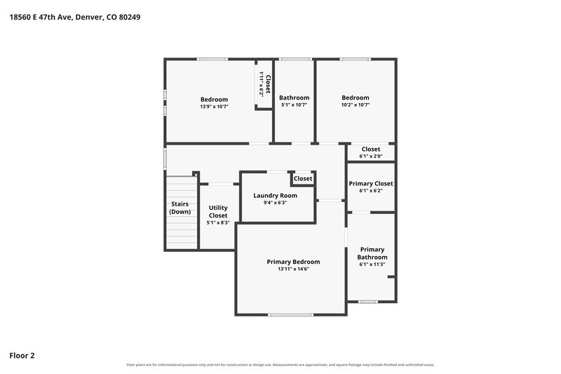 2,675/Mo, 18560 E. 47th Avenue Denver, CO 80249 Floor Plan View 2