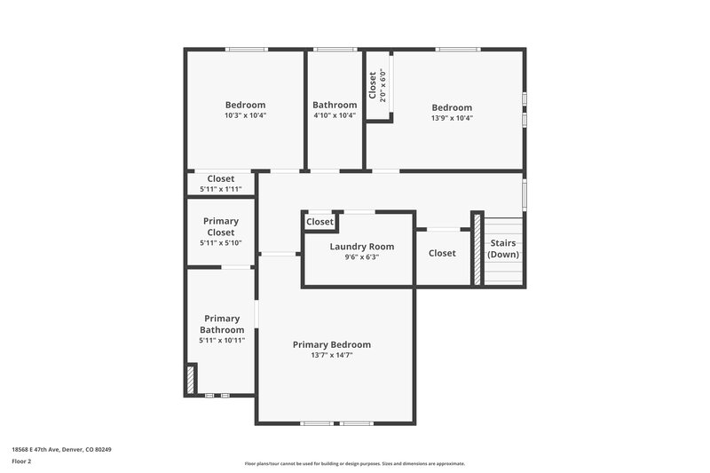 2,720/Mo, 18568 E. 47th Avenue Denver, CO 80249 Floor Plan View