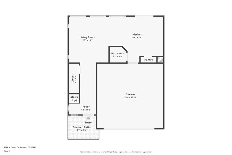 2,490/Mo, 4674 N. Tower Drive Denver, CO 80249 Floor Plan View