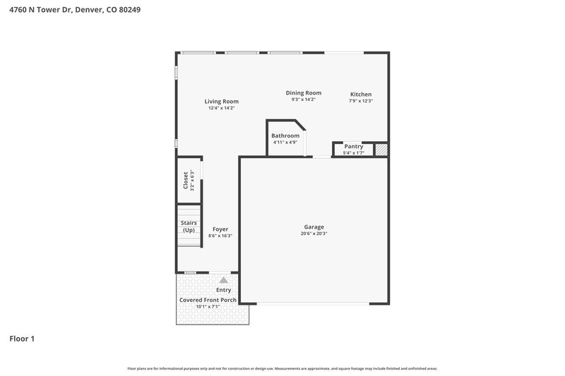 2,765/Mo, 4760 N. Tower Drive Denver, CO 80249 Floorplan View