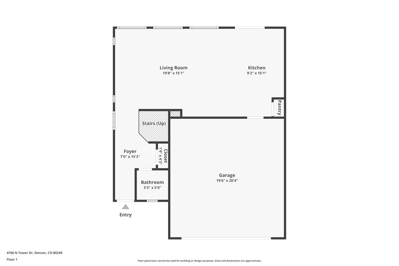 2,620/Mo, 4766 N. Tower Drive Denver, CO 80249 Floor Plan View