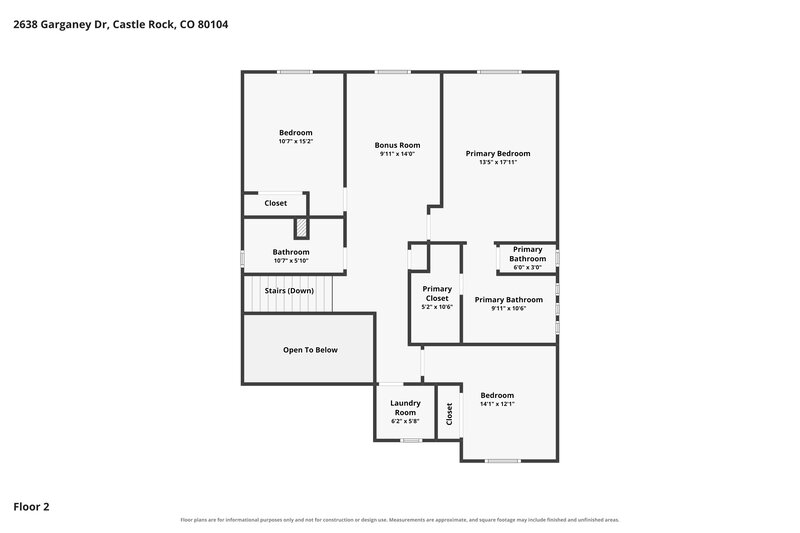 3,140/Mo, 2638 Garganey Dr Castle Rock, CO 80104 Floor Plan View