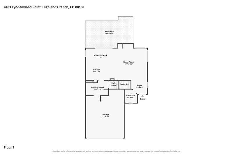 2,990/Mo, 4483 Lyndenwood Pt Highlands Ranch, CO 80130 Floor Plan View