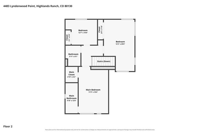2,990/Mo, 4483 Lyndenwood Pt Highlands Ranch, CO 80130 Floor Plan View 2