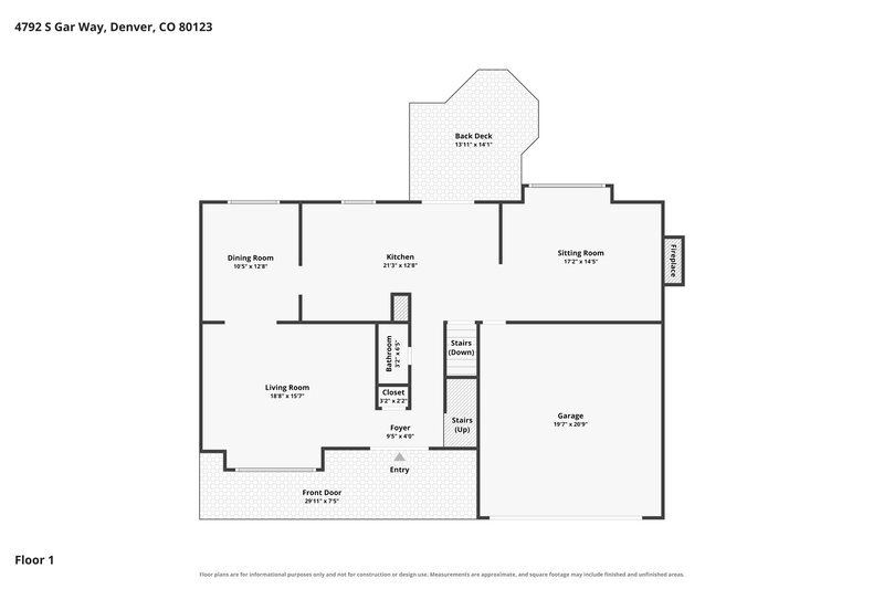 3,280/Mo, 4792 S Gar Way Denver, CO 80123 Floor Plan View 2