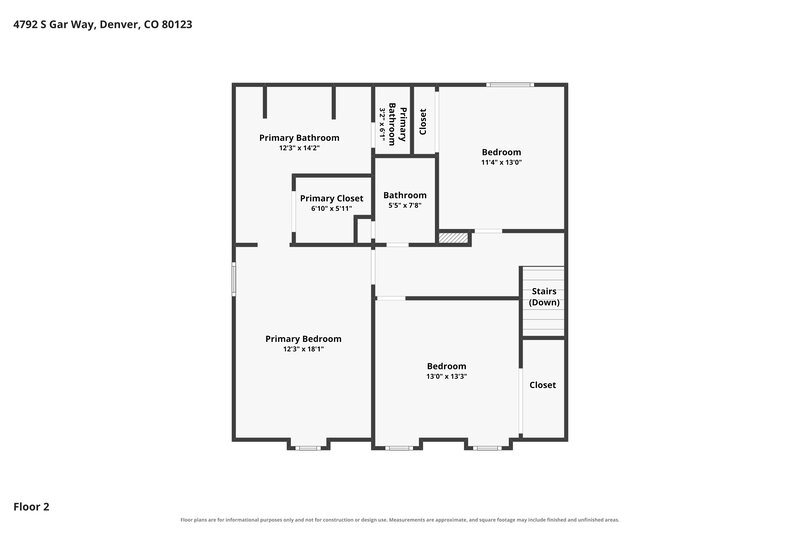 3,280/Mo, 4792 S Gar Way Denver, CO 80123 Floor Plan View 3
