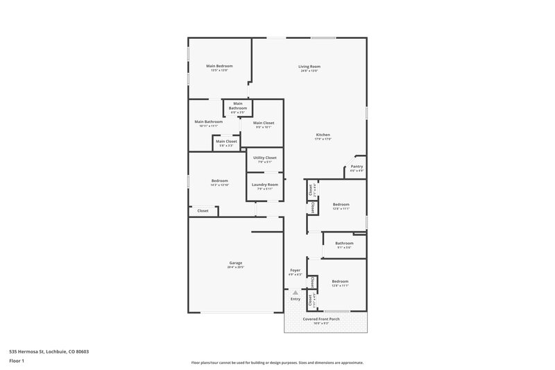 2,675/Mo, 535 Hermosa St Lochbuie, CO 80603 Floor Plan View