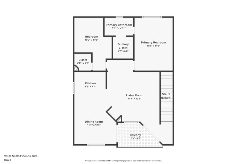2,325/Mo, 18653 E 42nd Pl Denver, CO 80249 Floor Plan View 2