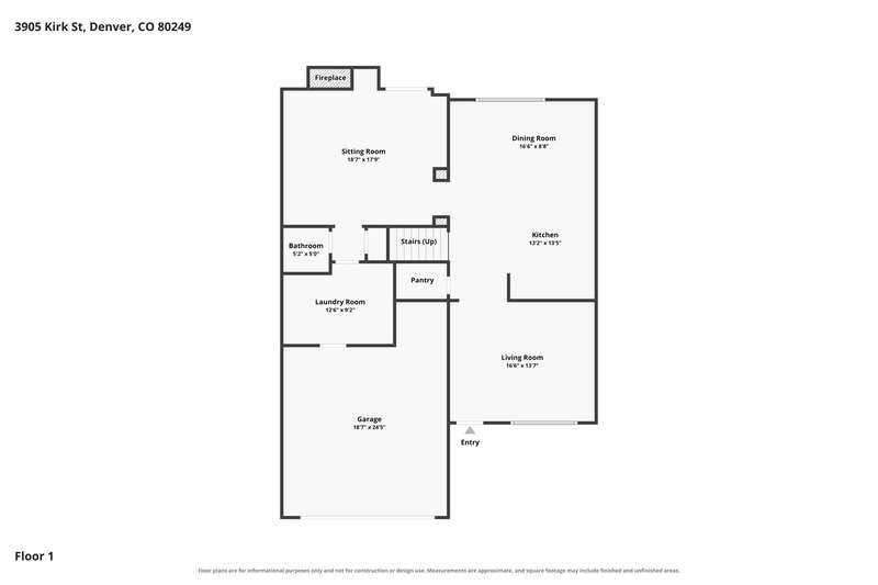 3,230/Mo, 3905 Kirk St Denver, CO 80249 Floorplan View