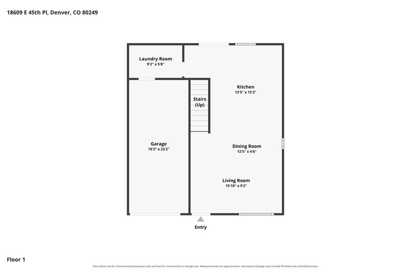 2,505/Mo, 18609 E 45th Pl Denver, CO 80249 Floor Plan View