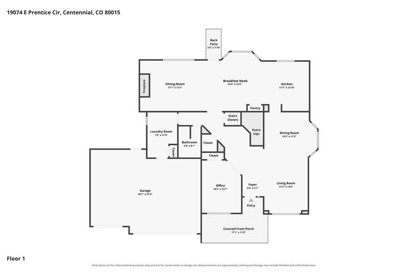 3,385/Mo, 19074 E Prentice Cir Centennial, CO 80015 Floor Plan View