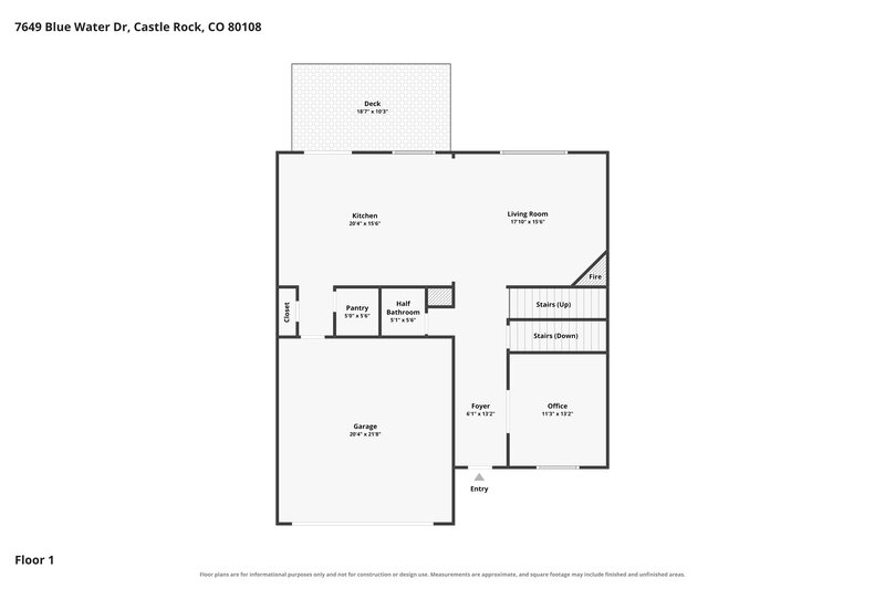 3,205/Mo, 7649 Blue Water Dr Castle Rock, CO 80108 Floor Plan View