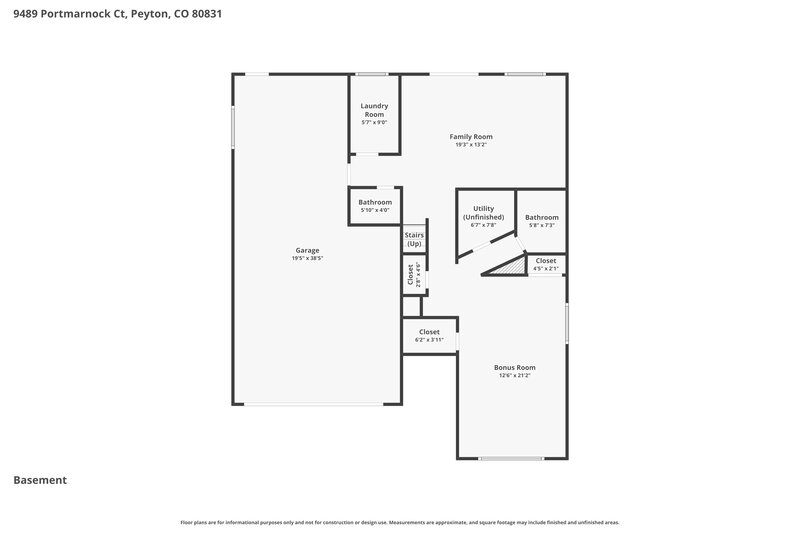 2,370/Mo, 9489 Portmarnock Ct Peyton, CO 80831 Floor Plan View