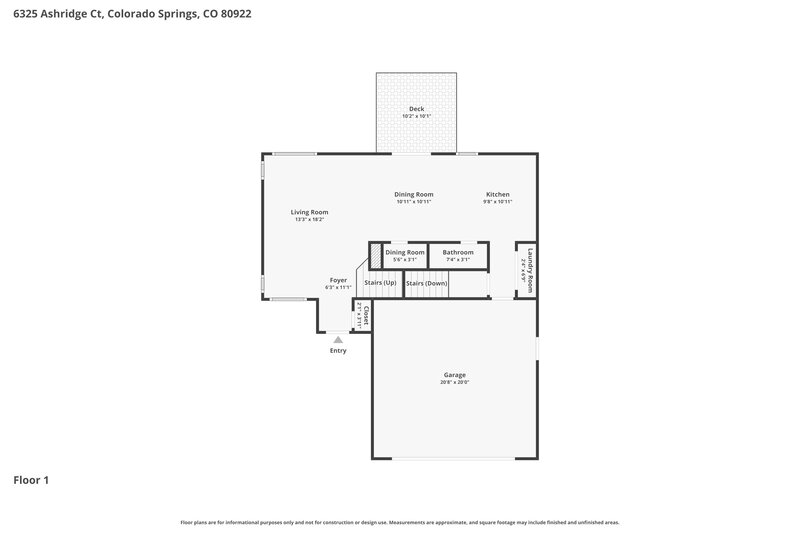 2,495/Mo, 6325 Ashridge Ct Colorado Springs, CO 80922 Floor Plan View