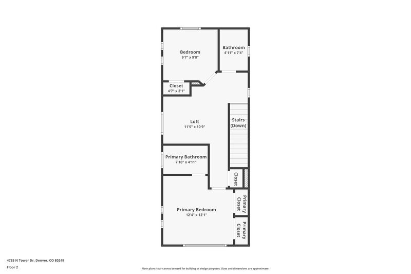 2,240/Mo, 4735 N. Tower Drive Denver, CO 80249 Floor Plan View 2