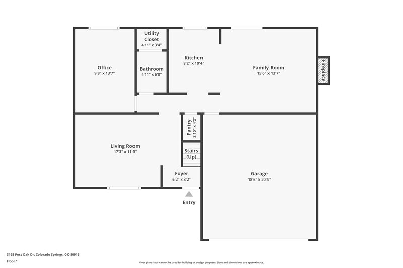 1,975/Mo, 3165 Post Oak Dr Colorado Springs, CO 80916 Floor Plan View