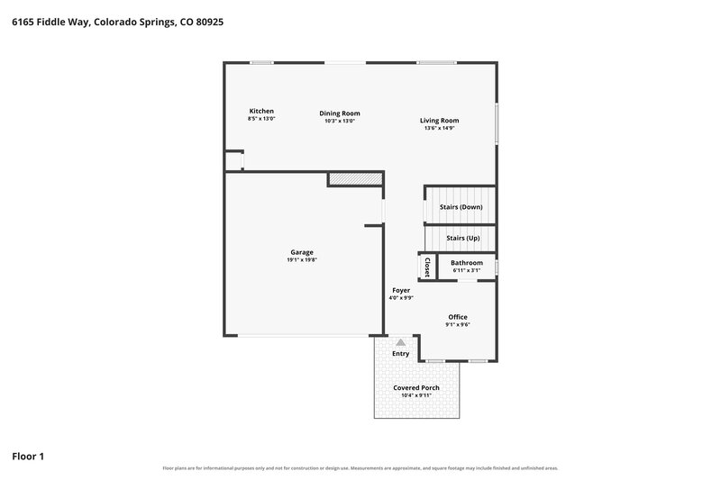 2,945/Mo, 6165 Fiddle Way Colorado Springs, CO 80925 Floor Plan View