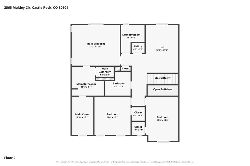 3,415/Mo, 3565 Makley Cir Castle Rock, CO 80104 Floor Plan View 2